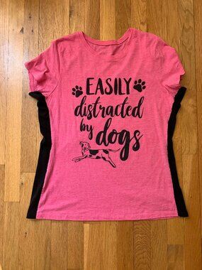 Easily Distracted by Dogs T-shirt Womens Large